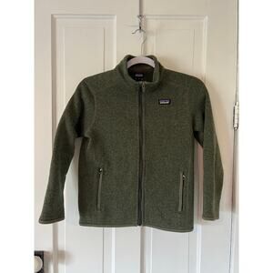 Patagonia Kids' Better Sweater Jacket green medium 10 fleece coat pockets zip up